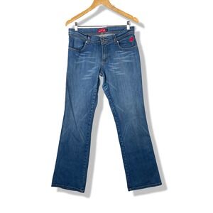 Apple Bottoms Jeans Womens 10 Blue Embroidered Logo Bootcut Denim Y2K Chic